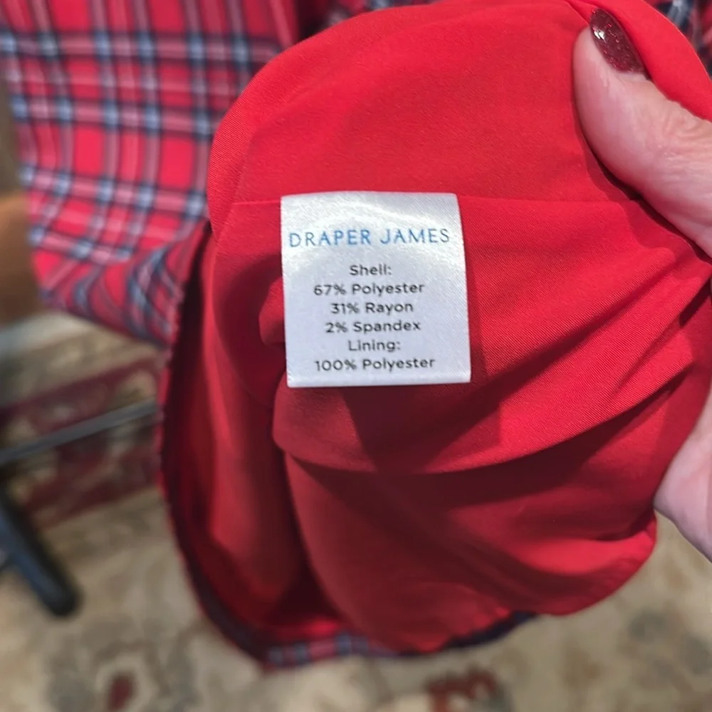 Draper James red tartan shift dress. Perfect for the holidays. - Picture 5 of 5